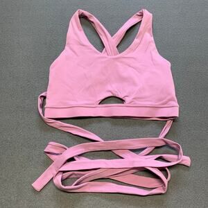 Gymshark Poise Wrap Sports Bra Lilac Purple Medium Lavender Keyhole